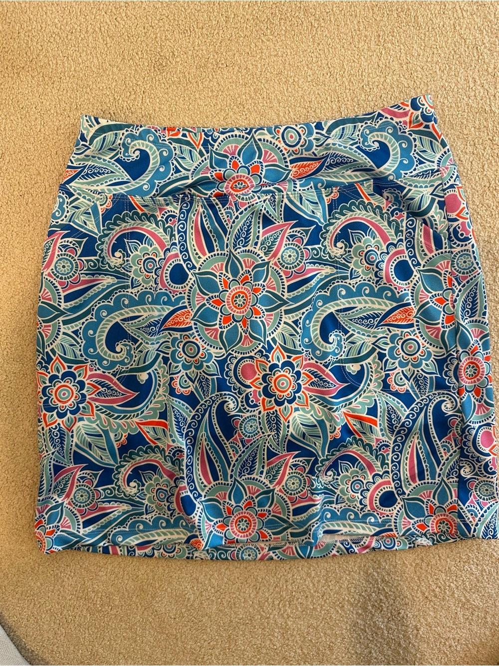 Skinz Blue and White Paisley golf Skort - Picture 5 of 6